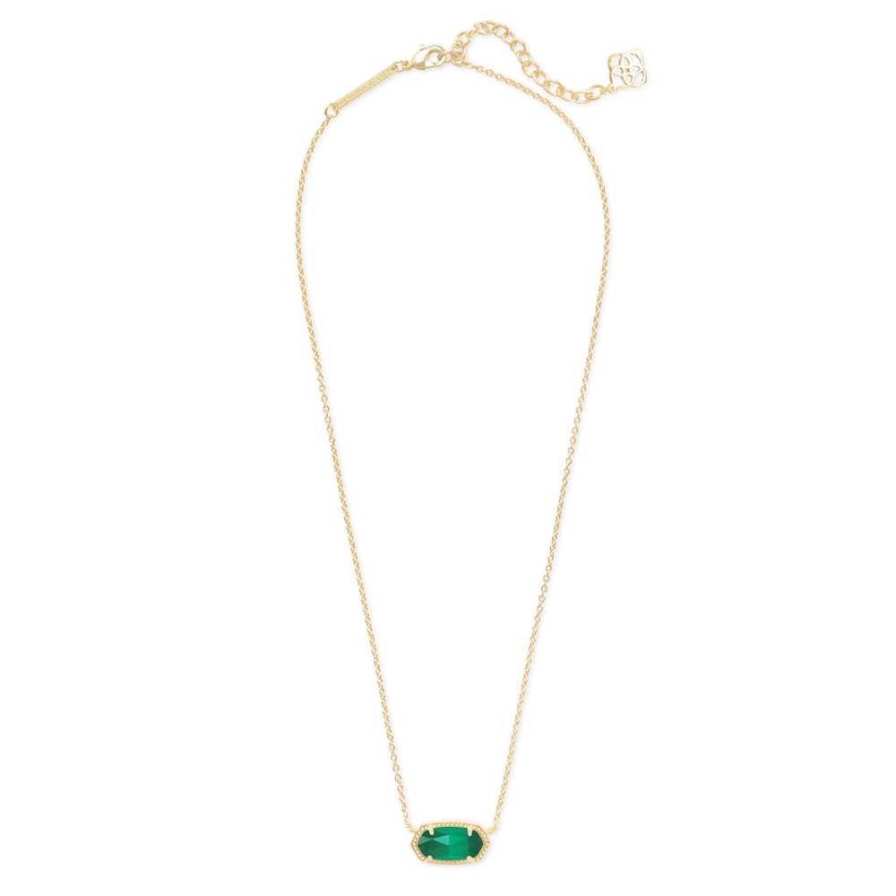Kendra Scott Elisa Gold Pendant Necklace in
Emerald Cat's Eye - Picture 2 of 4